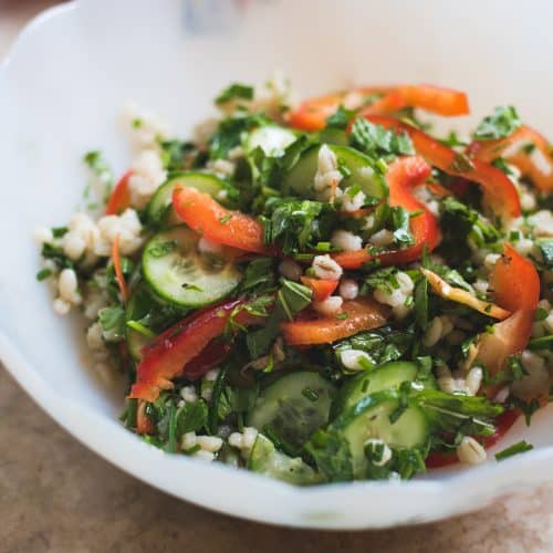 Pearl Barley, Bell Pepper, Cucumber & Mint Salad | Holistic Healing ...